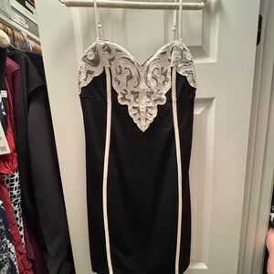 Elegant Black and White Dress